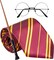 Creations Halloween Witch Costume Accessories Set Included Red and Gold Tie, Nerd Circle Glasses and Wand for Kids and Adults, Halloween Witch Cosplay Dress Up, Halloween Costume Props